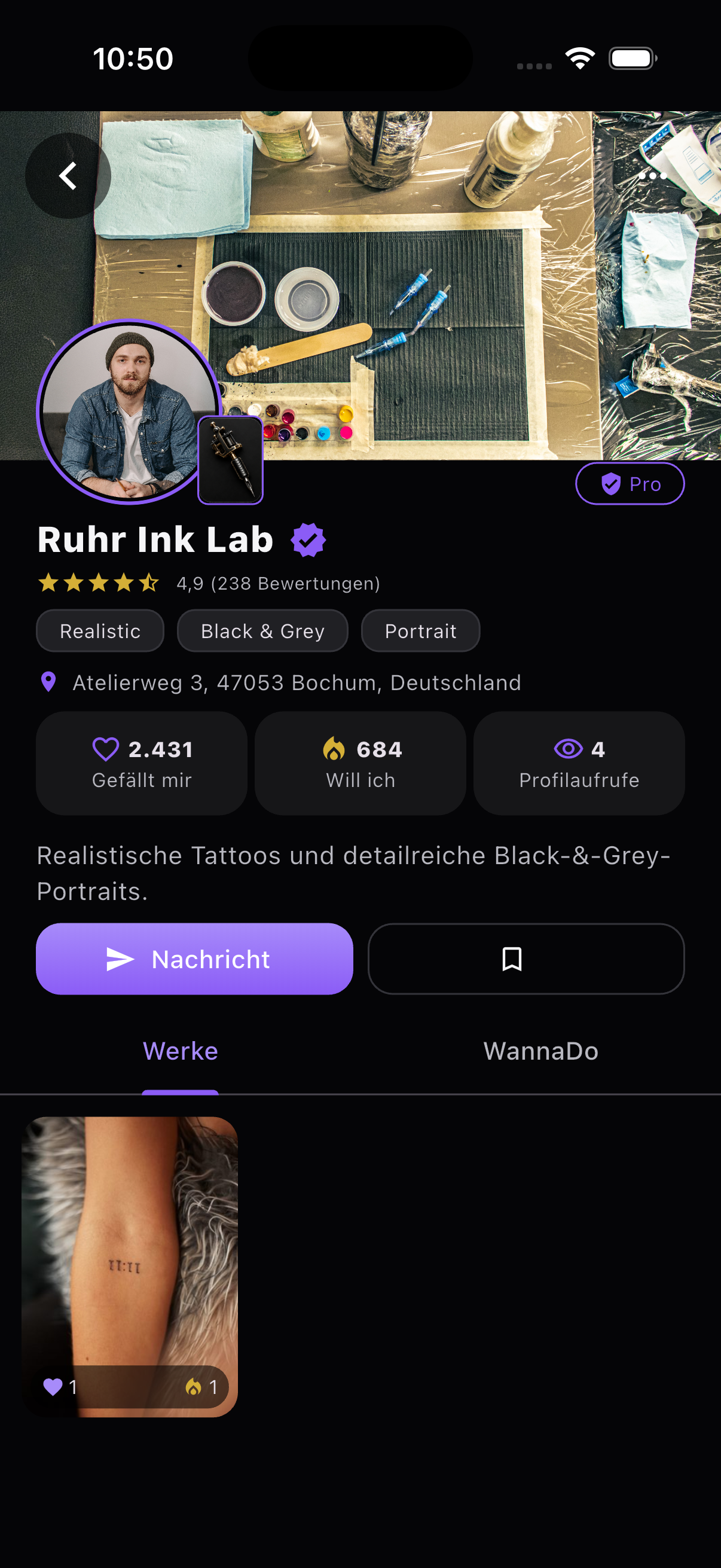 BodyArtists Artist-Profil